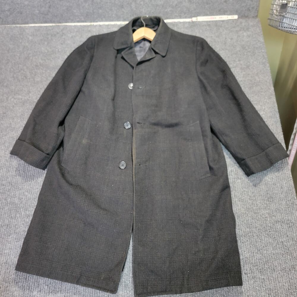Vintage Continental RAAB Wool Overcoat Mens Black Long Coat Milwaukee